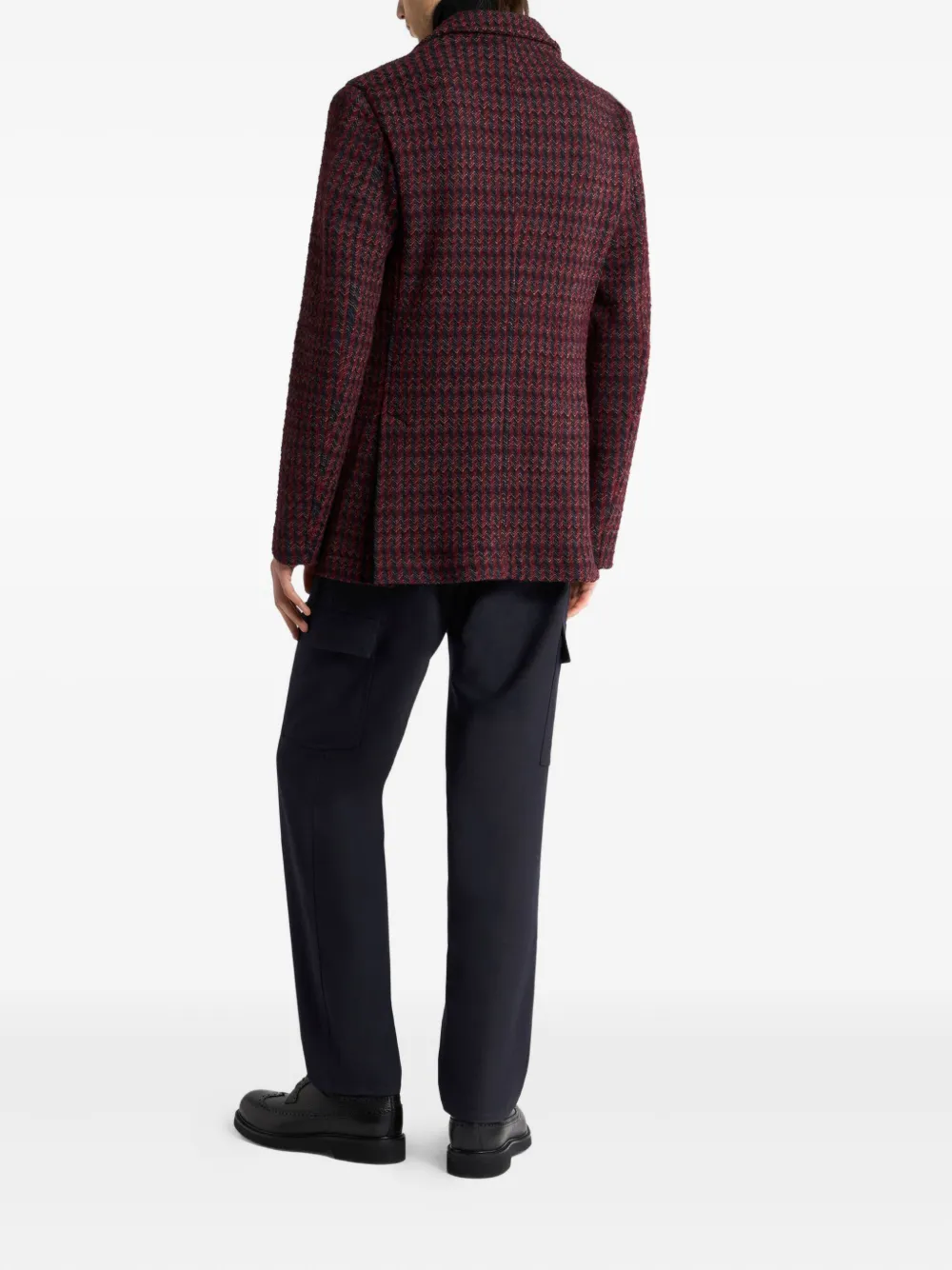 ETRO jacquard herringbone blazer Rood