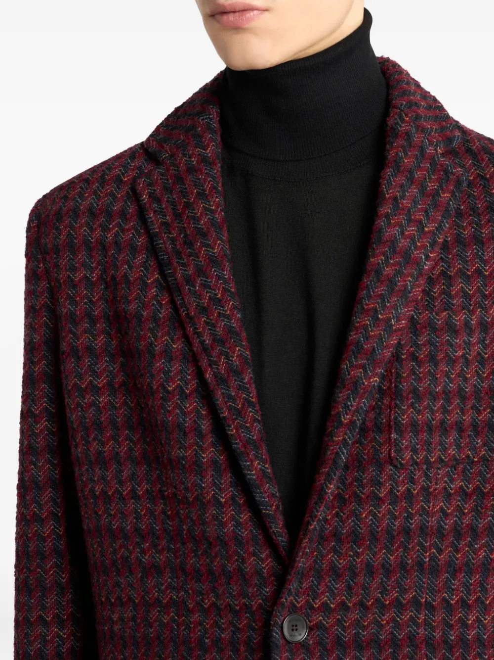 ETRO jacquard herringbone blazer Rood