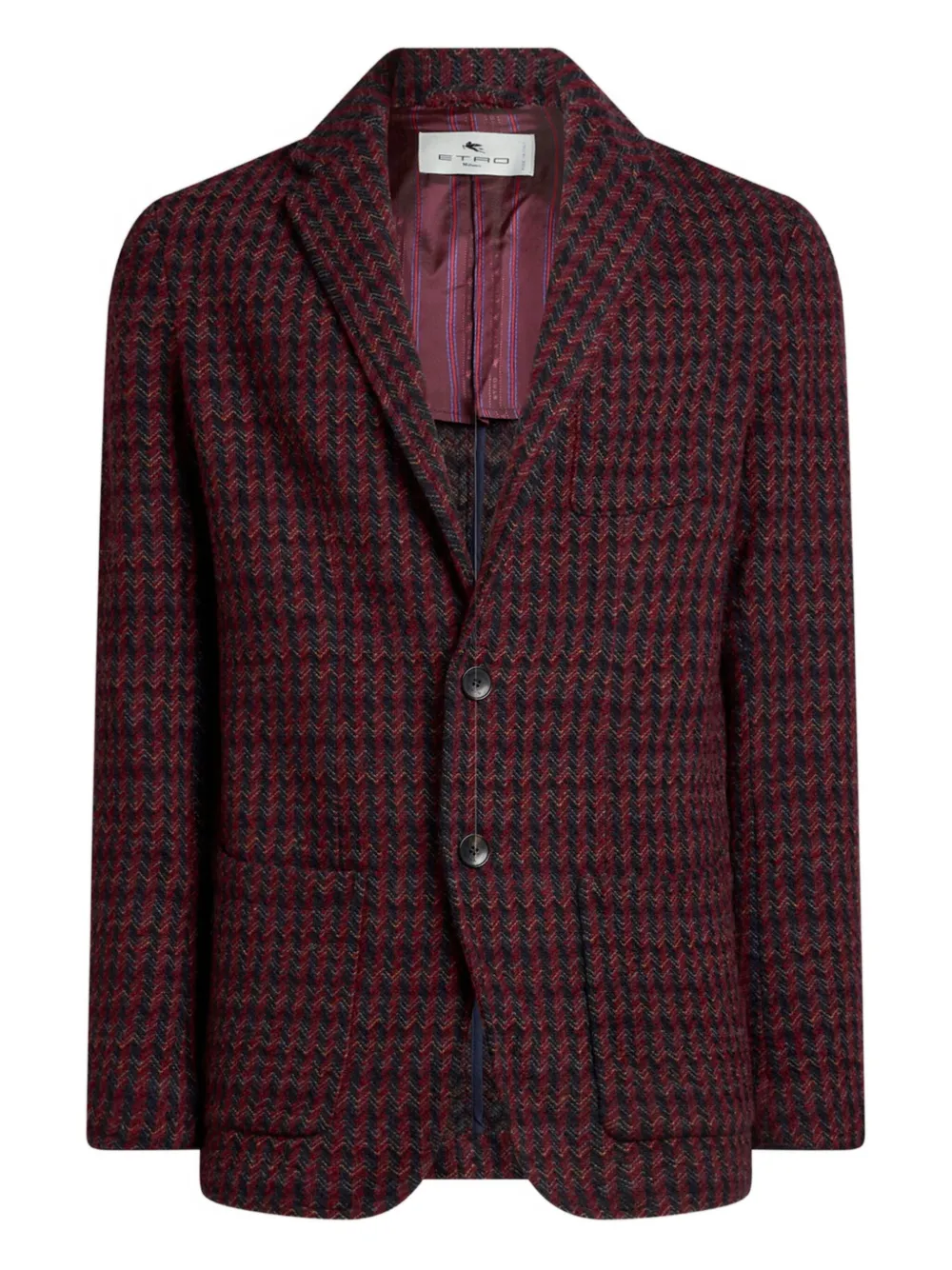 ETRO jacquard herringbone blazer Rood