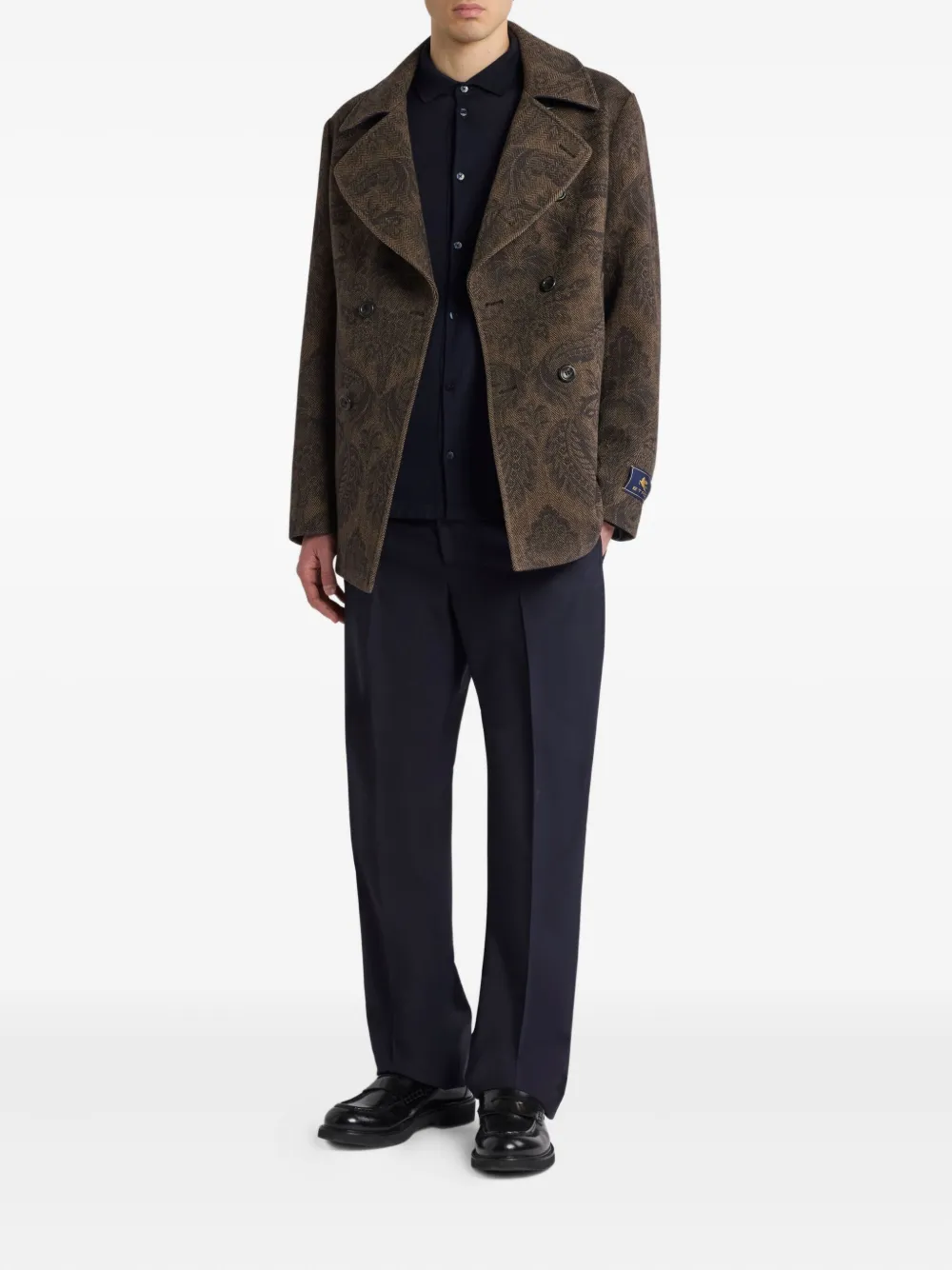 ETRO Sailorjas met visgraatpatroon en paisley-print Bruin