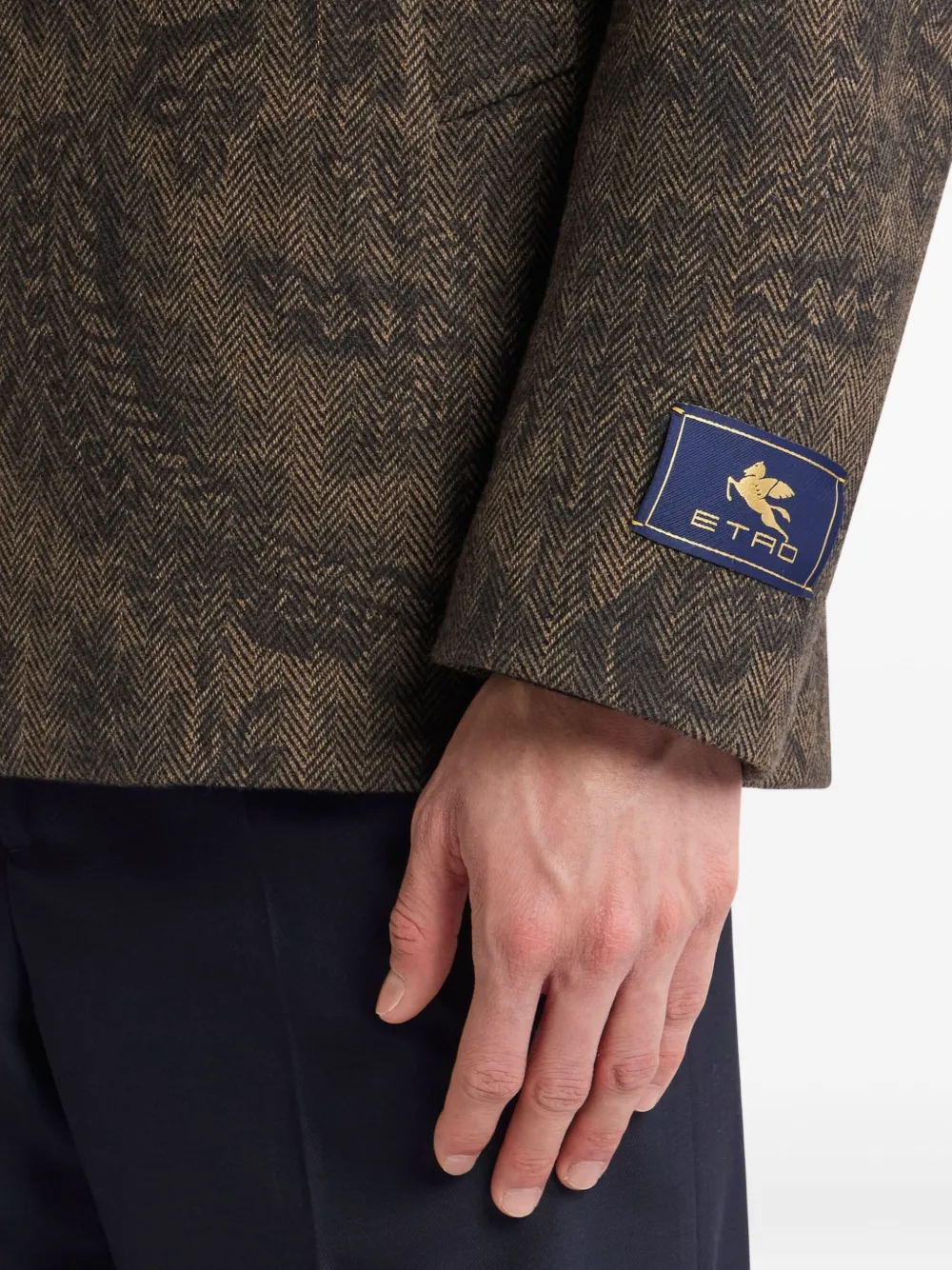 ETRO Sailorjas met visgraatpatroon en paisley-print Bruin
