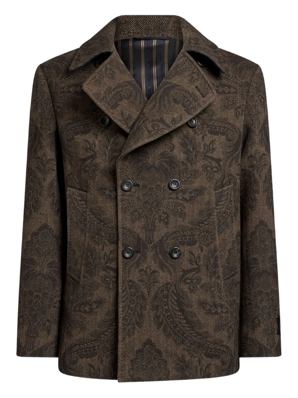 ETRO Sailorjas met visgraatpatroon en paisley-print Bruin