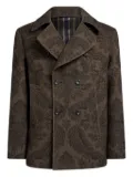 ETRO paisley herringbone peacoat - Brown