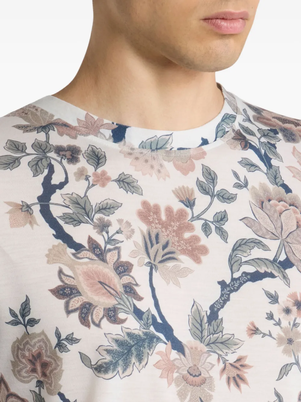 ETRO T-shirt met bloemenprint Beige