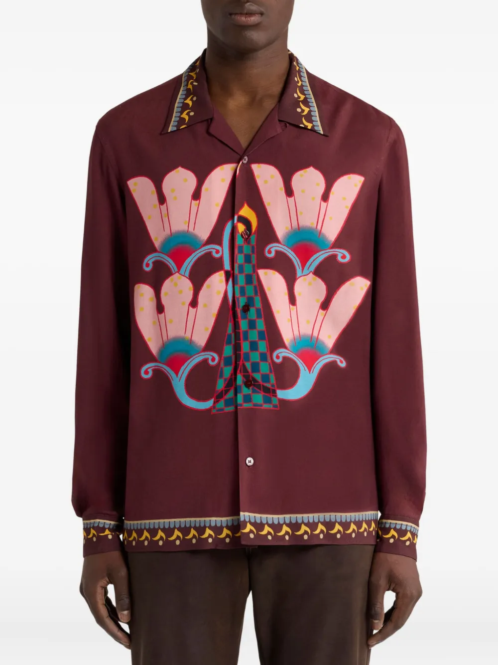 ETRO Overhemd met print en lange mouwen - Rood