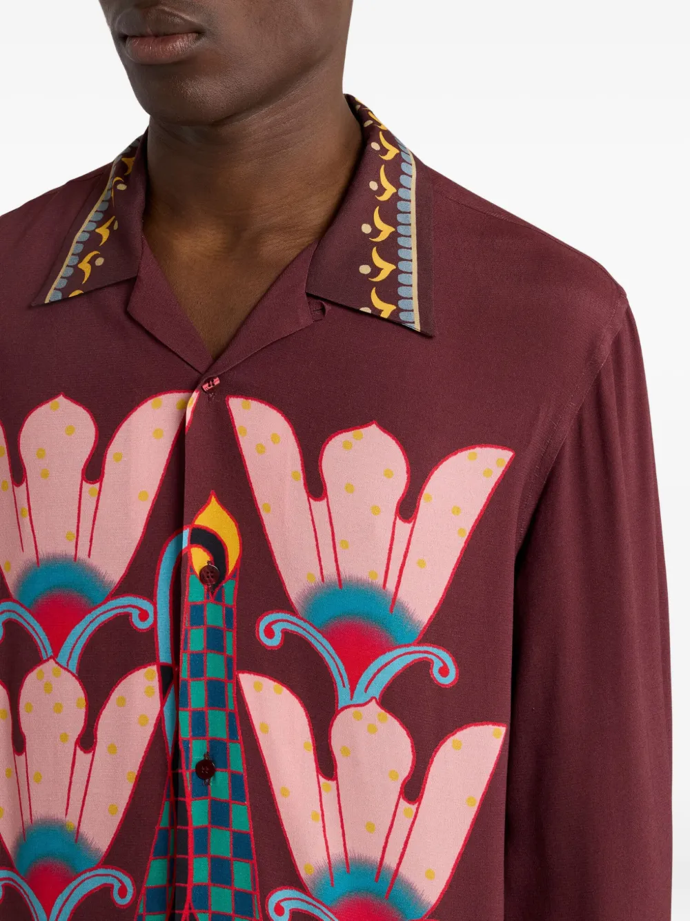 ETRO Overhemd met print en lange mouwen Rood