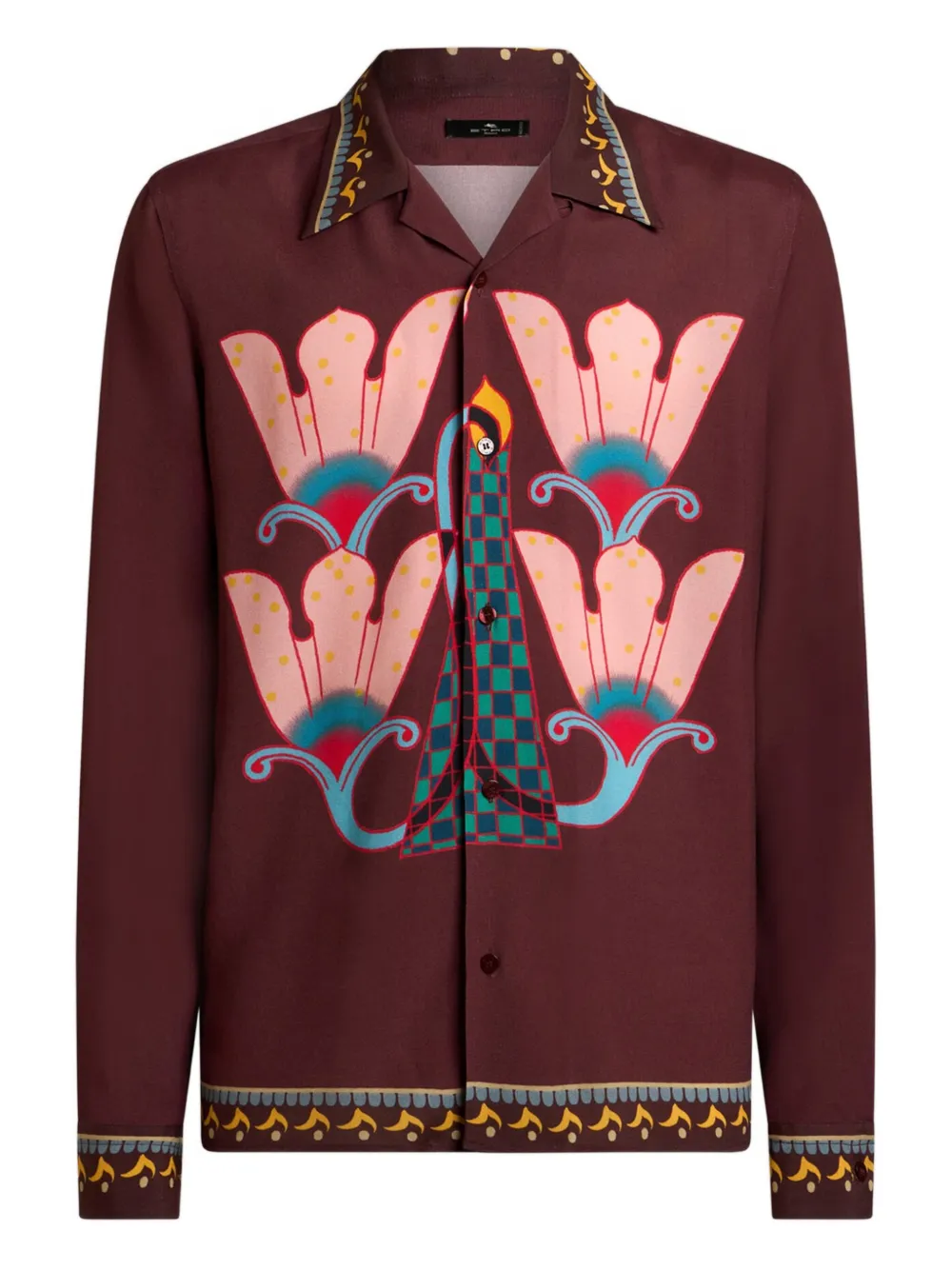 ETRO Overhemd met print en lange mouwen Rood