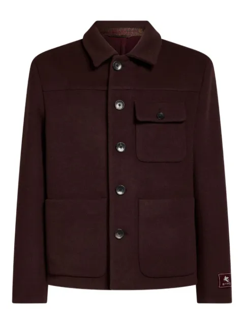 ETRO logo cashmere shirt jacket