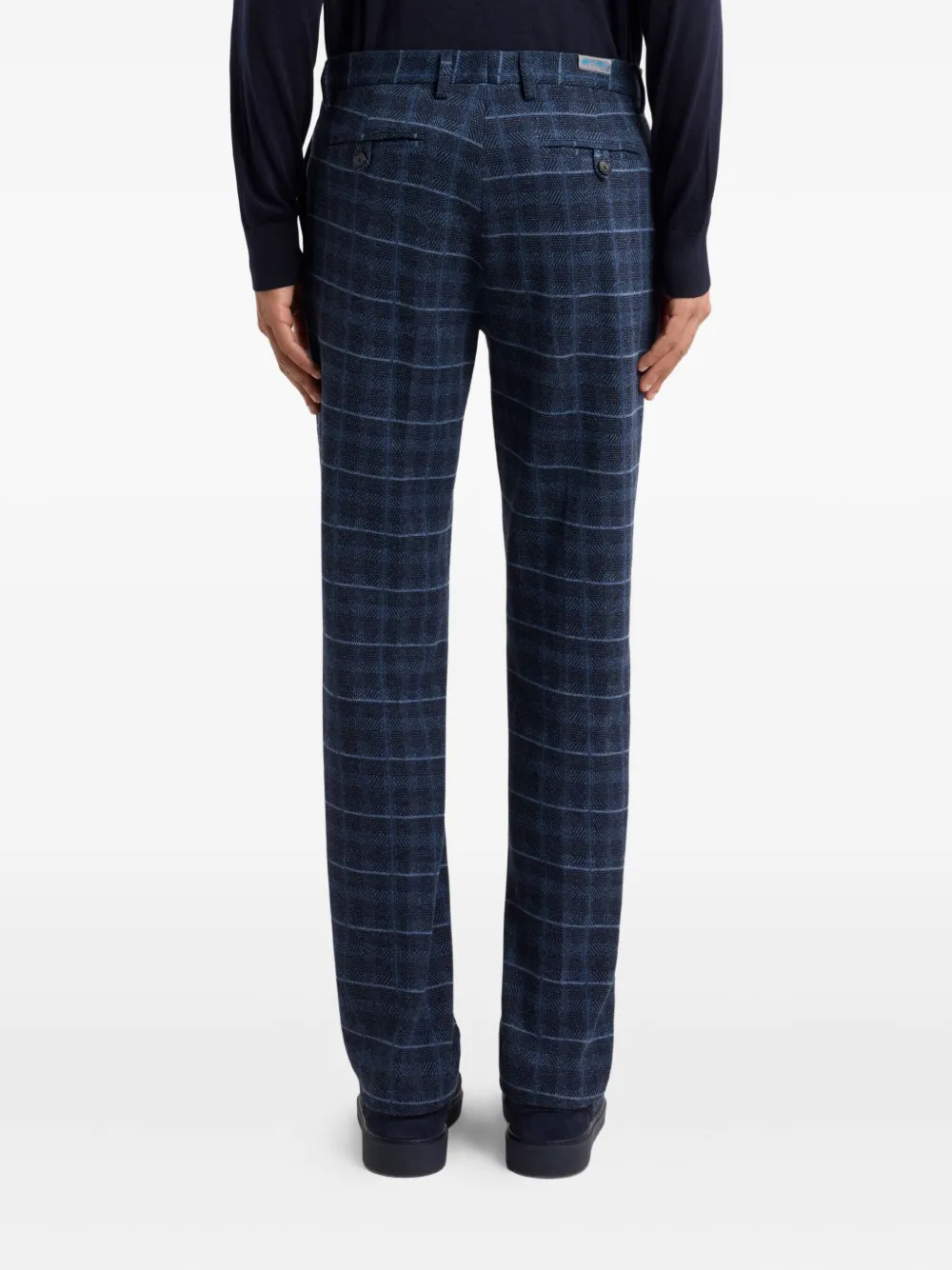 ETRO Geruite broek Blauw