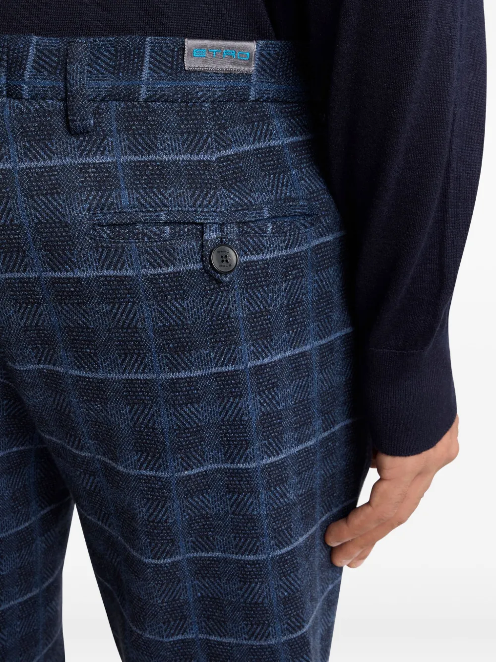ETRO Geruite broek Blauw