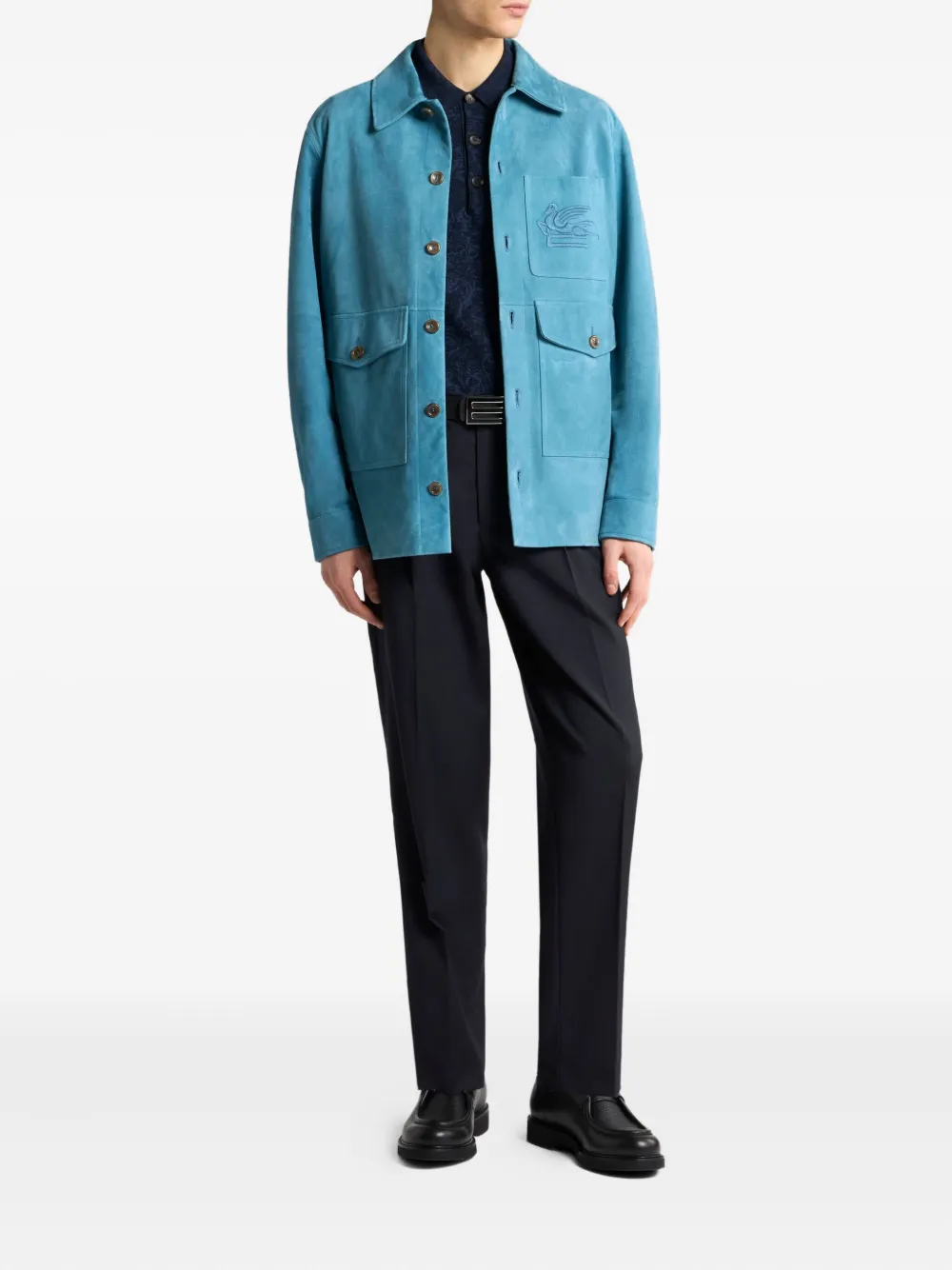 ETRO pegasus-embroidered suede shirt jacket | Shirt Jackets | Image 2