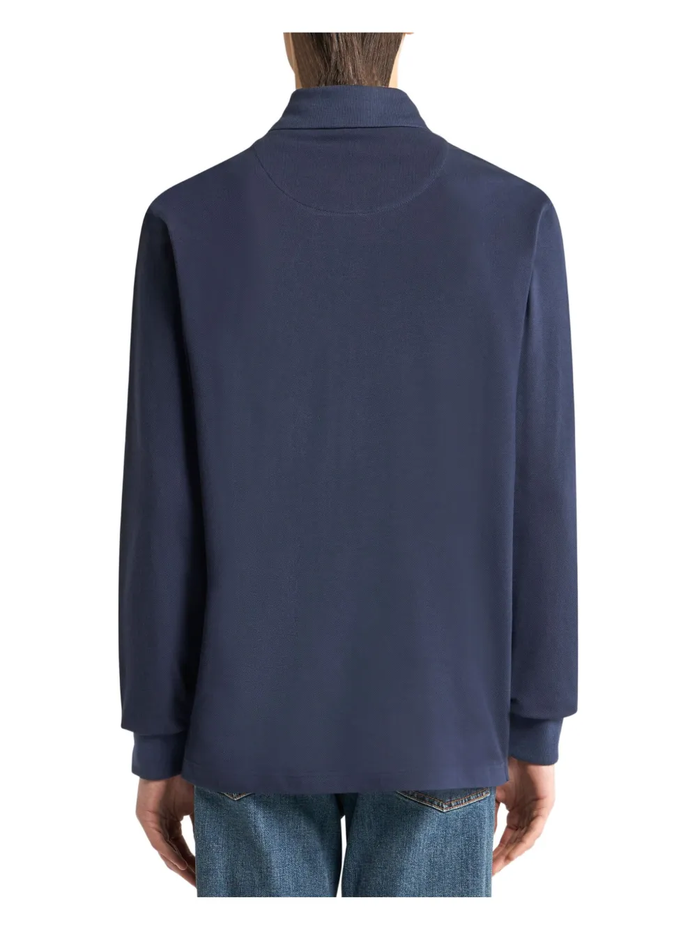ETRO Poloshirt met geborduurd logo en lange mouwen Blauw