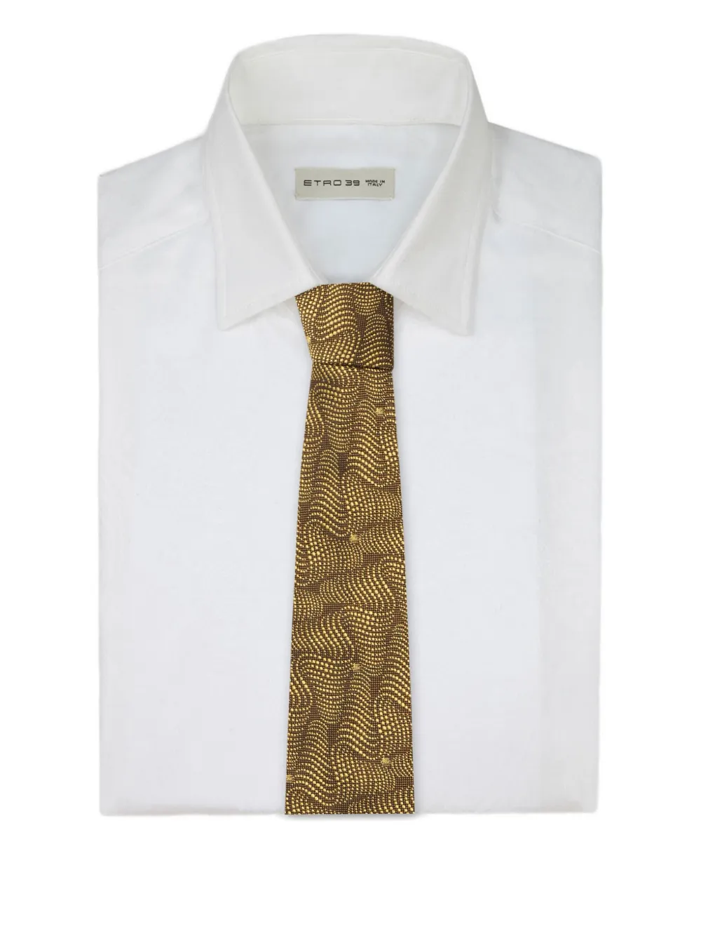 Etro Wave-pattern Silk Tie In Yellow