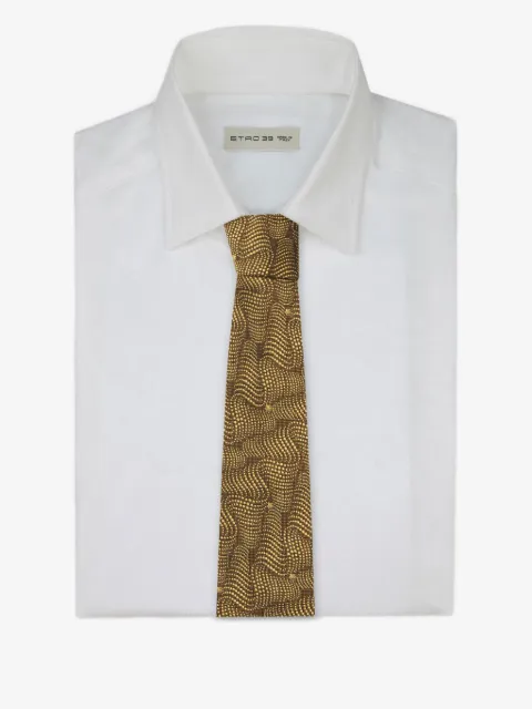 ETRO cravate en soie à motif zigzag