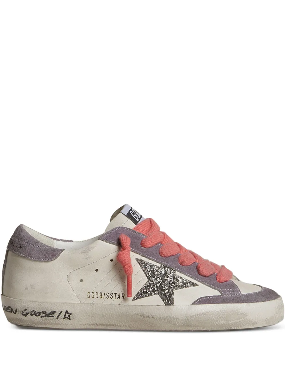 Golden Goose Super Star glitter-star leather sneakers White