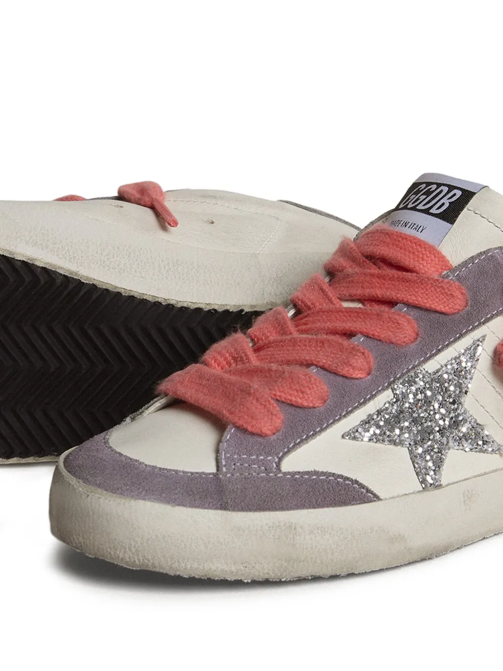 Golden Goose Super Star glitter-star leather sneakers White
