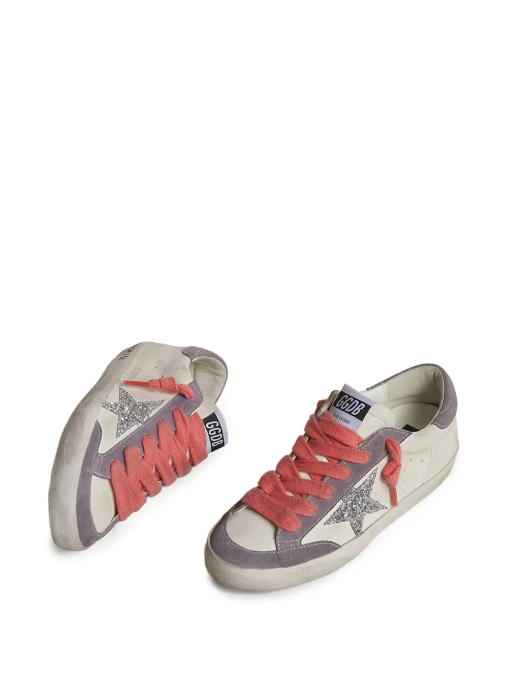 Golden Goose Super Star glitter-star leather sneakers White