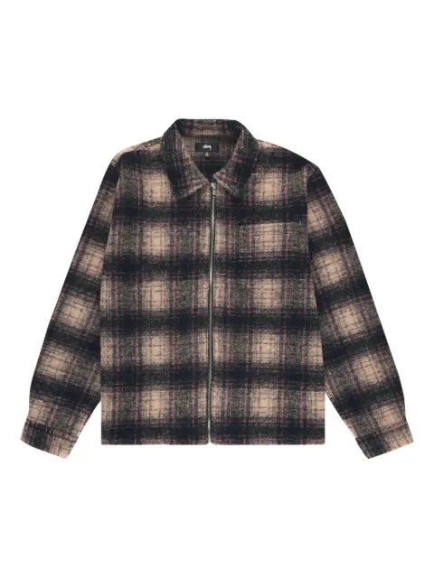 Stüssy camisa con motivo de cuadros y cierre