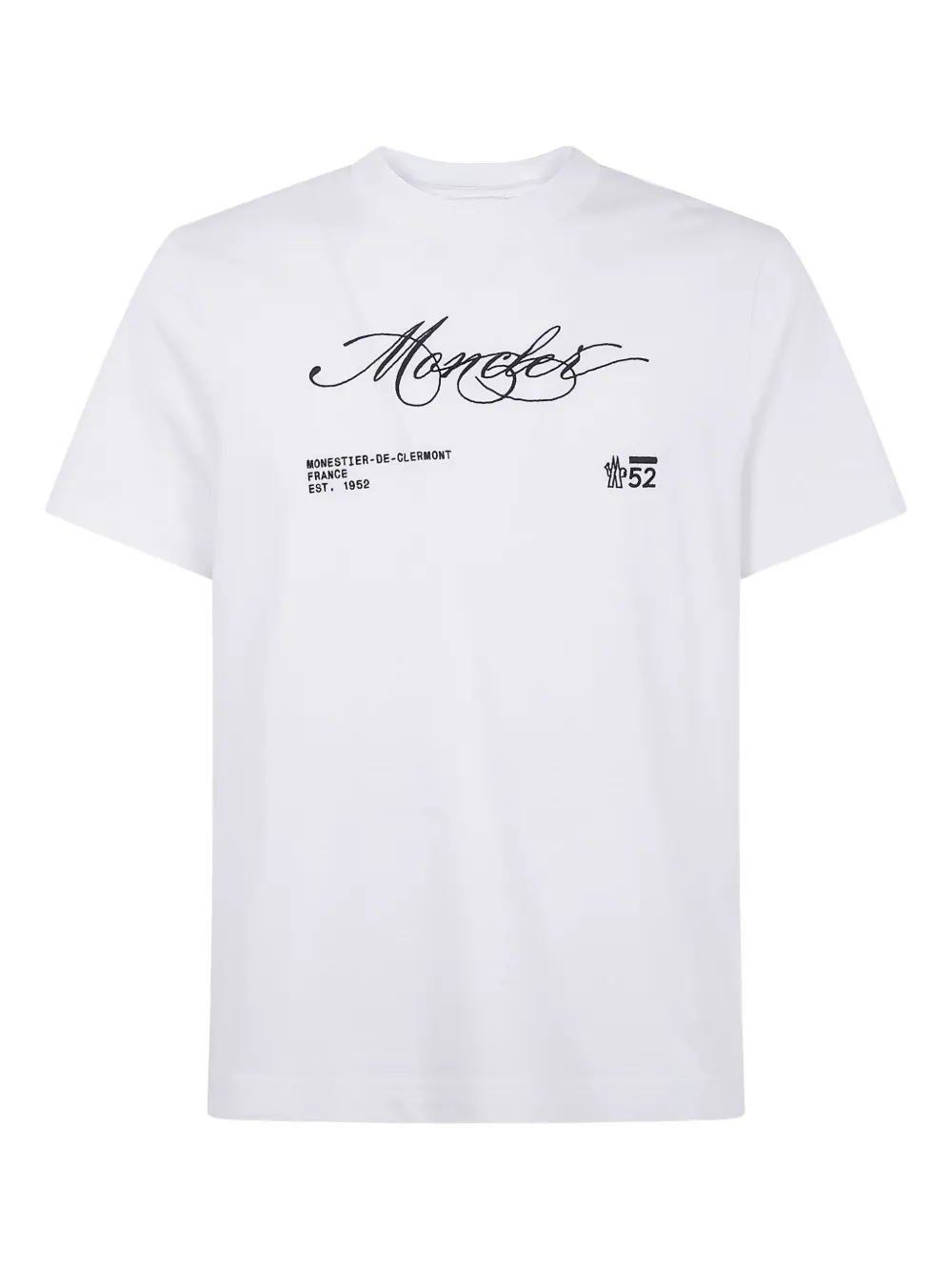 Moncler Katoenen T-shirt met logo Wit