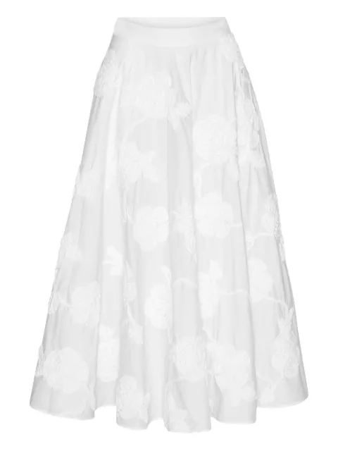 ROTATE BIRGER CHRISTENSEN floral-embroidered midi skirt