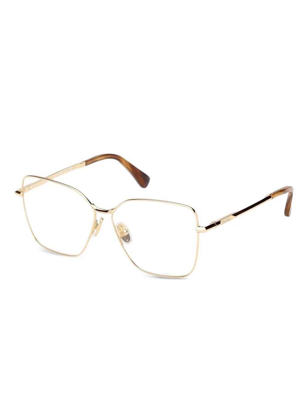 Max Mara Eyewear geometric-frame glasses | Gold | Image 1