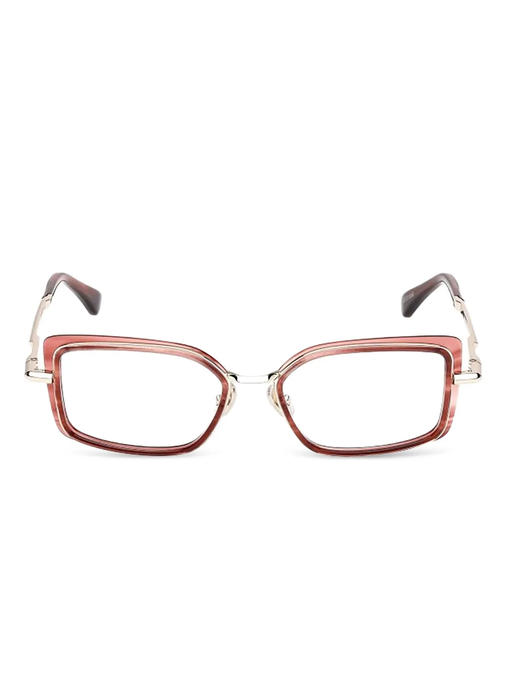 Max Mara Eyewear Occhiali geometrici a righe - Bordeaux / Striped