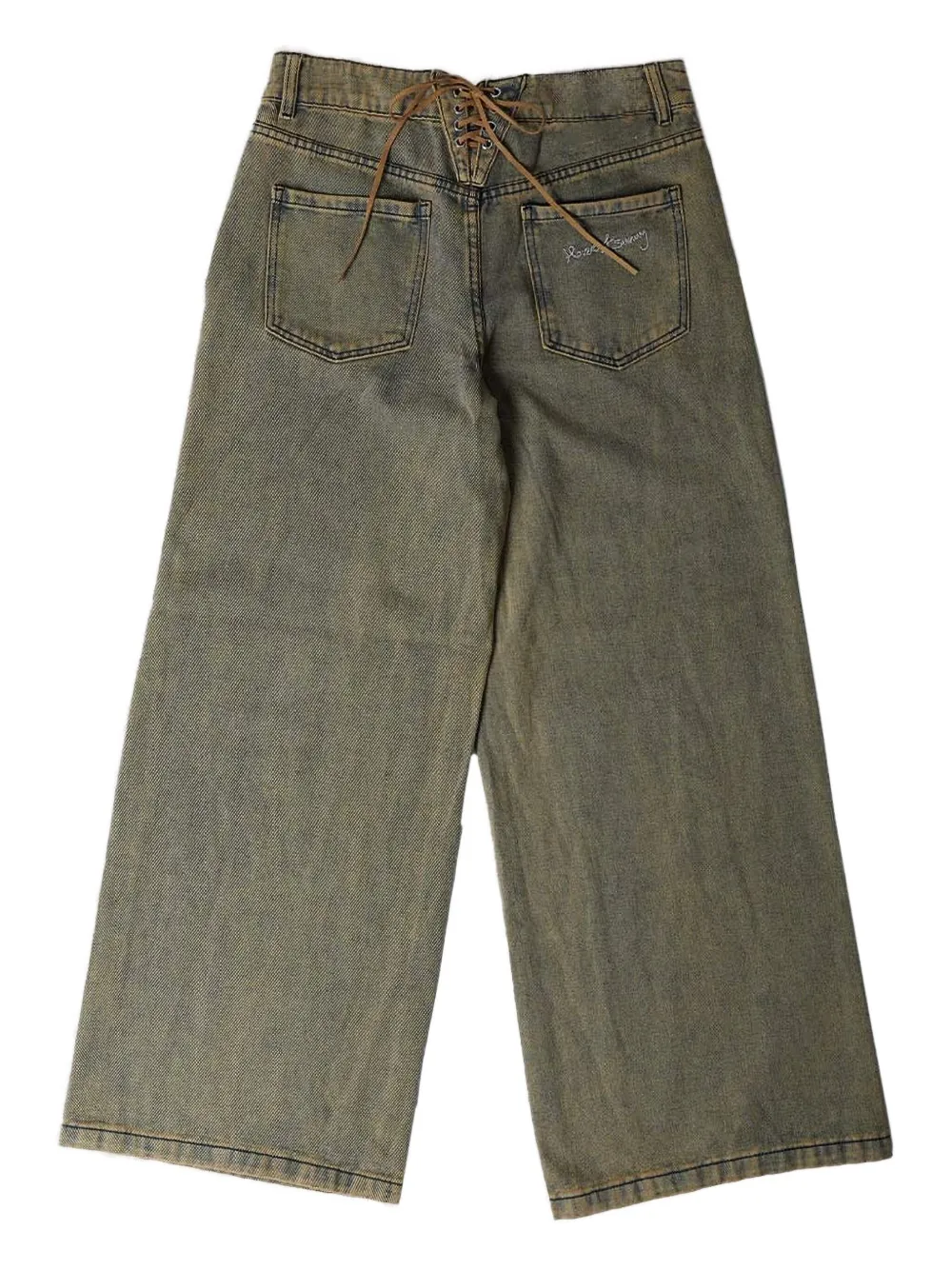 House of Sunny Sable jeans met veters - Groen