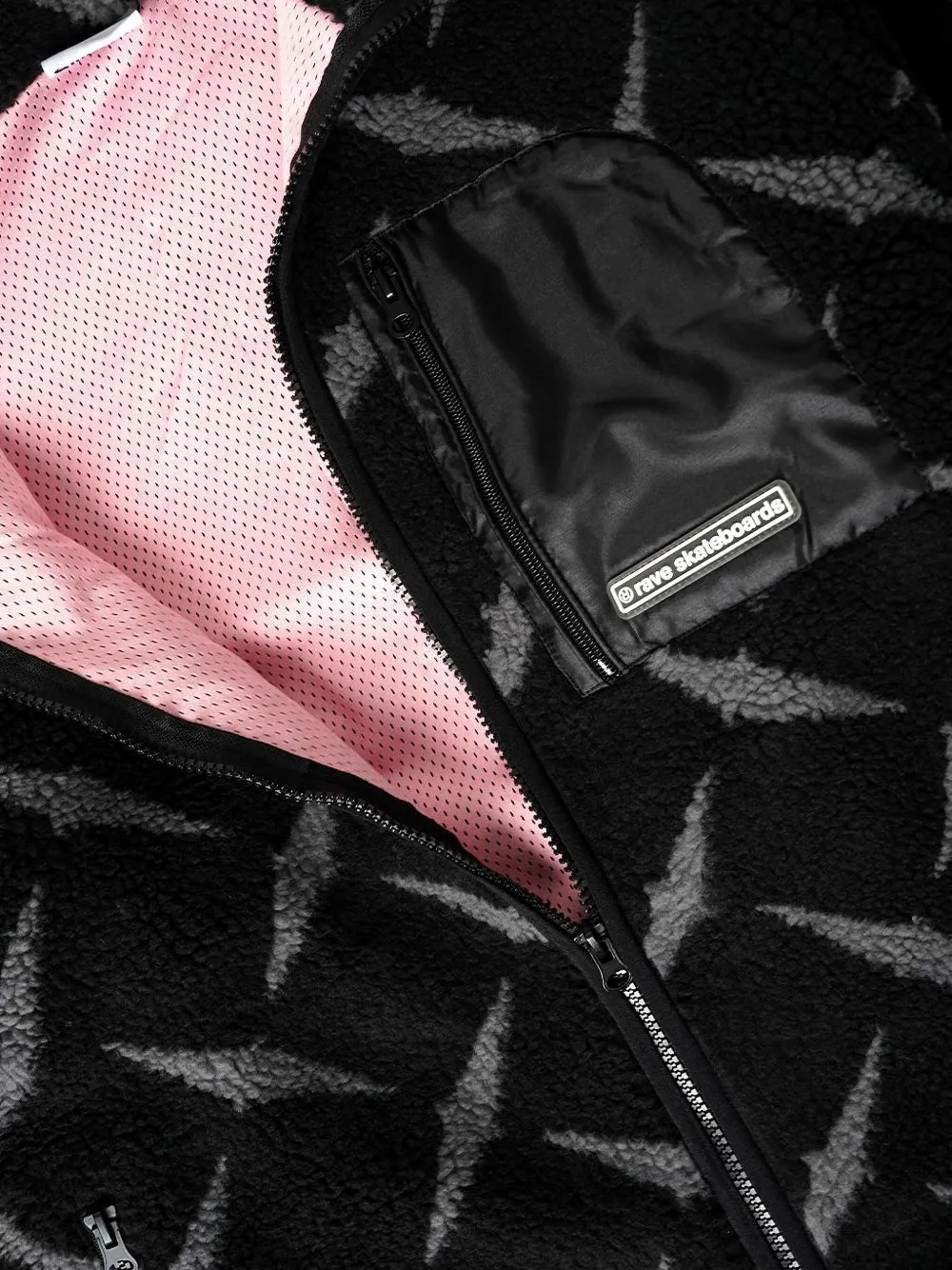 Rave Skateboards Diamond-pattern Jacket In Black