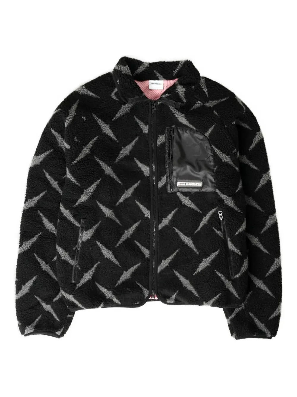 RAVE SKATEBOARDS diamond-pattern jacket | Black | Image 1