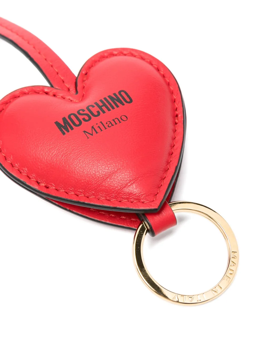 Moschino heart-shaped keyring Rood