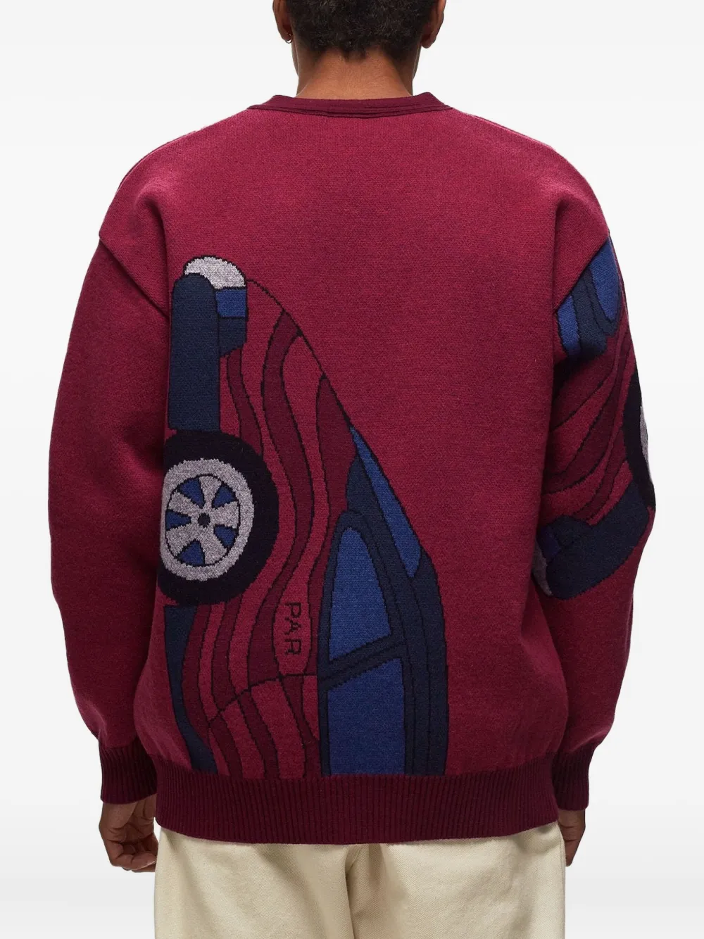 BY PARRA Gebreid vest met auto-intarsia Rood