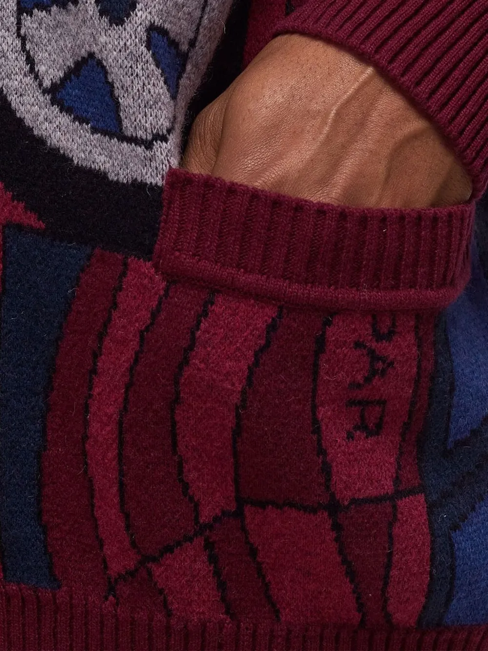 BY PARRA Gebreid vest met auto-intarsia Rood