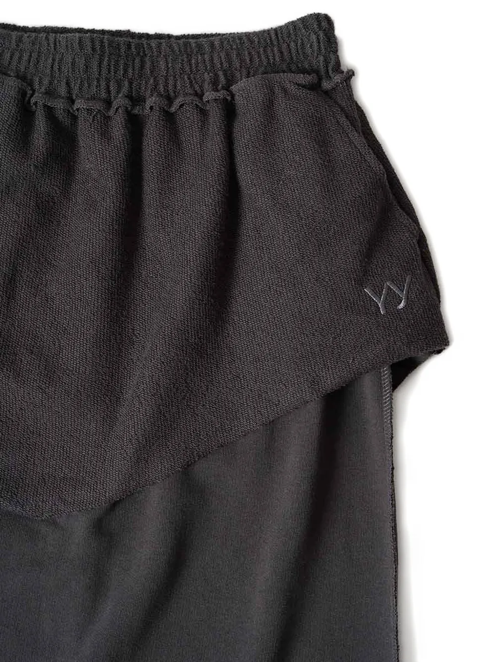 Open Yy Gray Layered Maxi Skirt In Black
