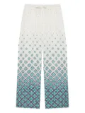 Casablanca jacquard gradient silk trousers - Neutrals