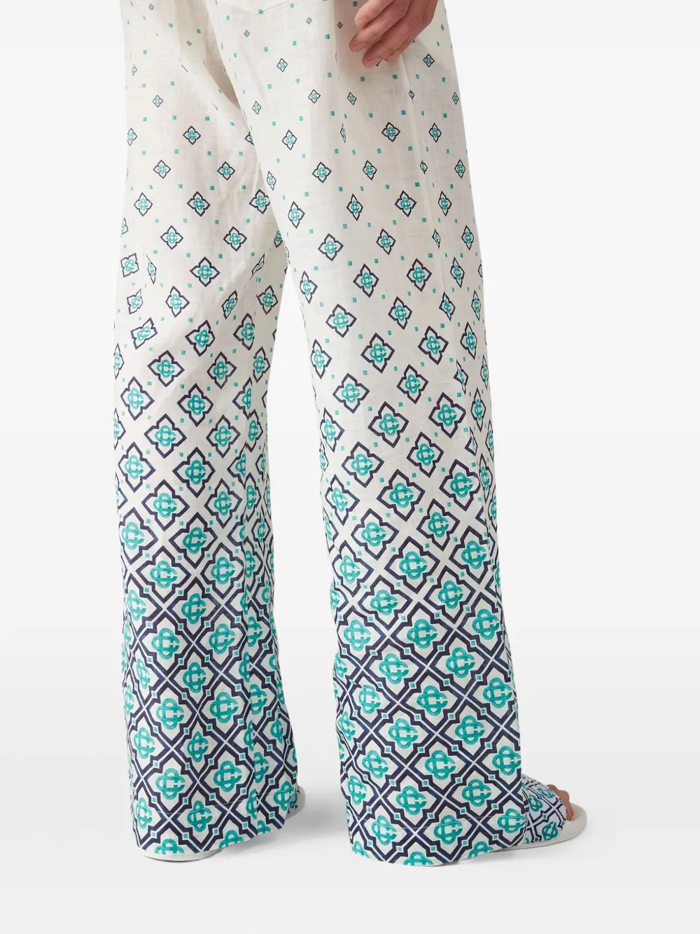 Casablanca Zijden broek met kleurverloop en jacquard Beige