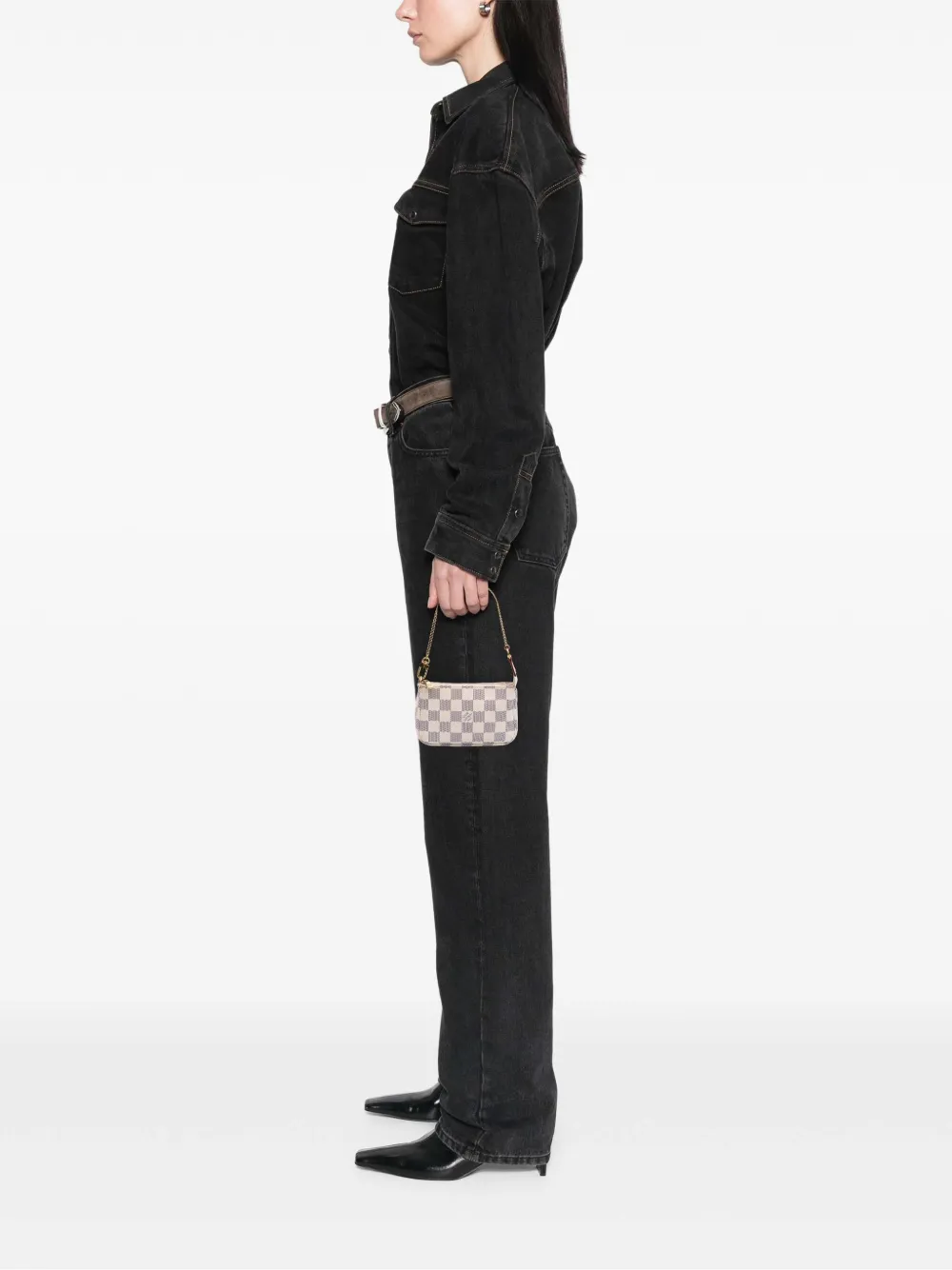 Louis Vuitton Pre-Owned 2020 Damier Azur Mini Pochette Accessoires handbag | Pre-Owned | Image 2