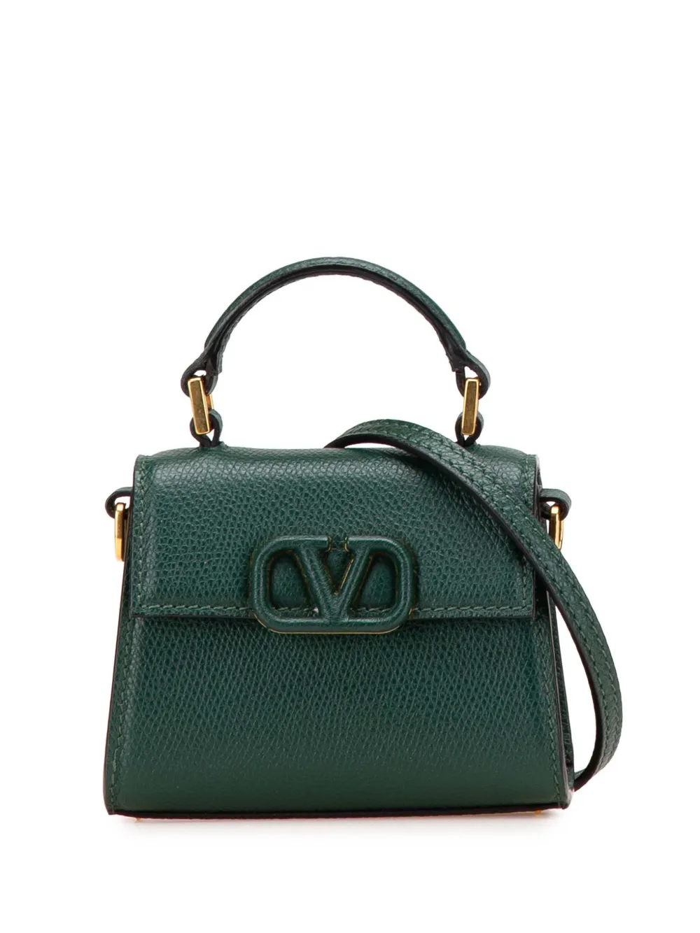 Valentino Garavani Pre-Owned 2018-2025 Micro Grainy Calfskin VSling satchel | Green | Image 1