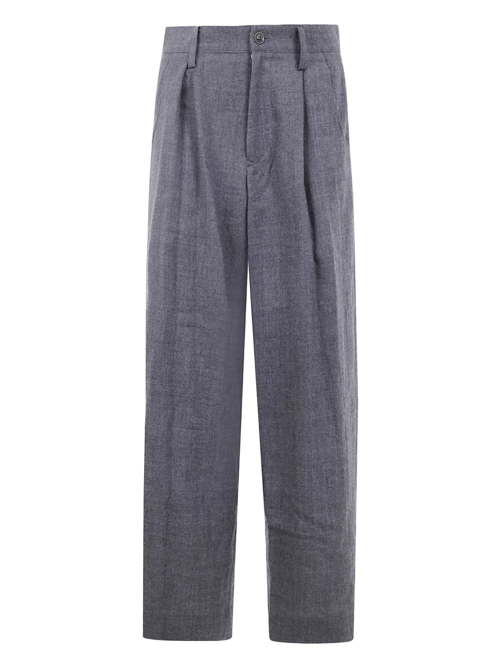 Y's Wollen broek met geplooide voorkant Grijs