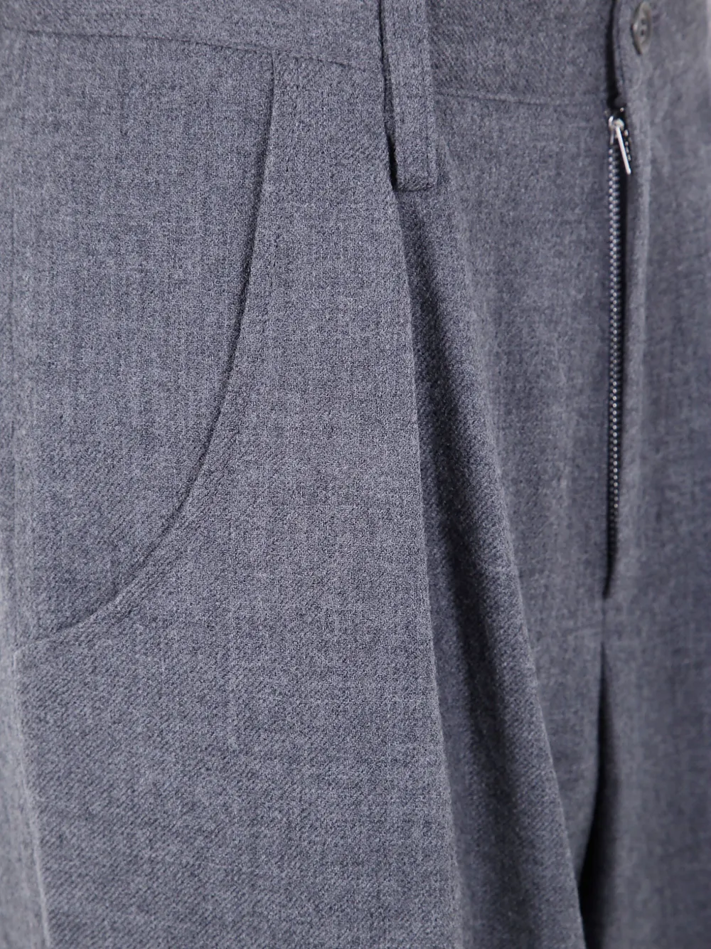 Y's Wollen broek met geplooide voorkant Grijs