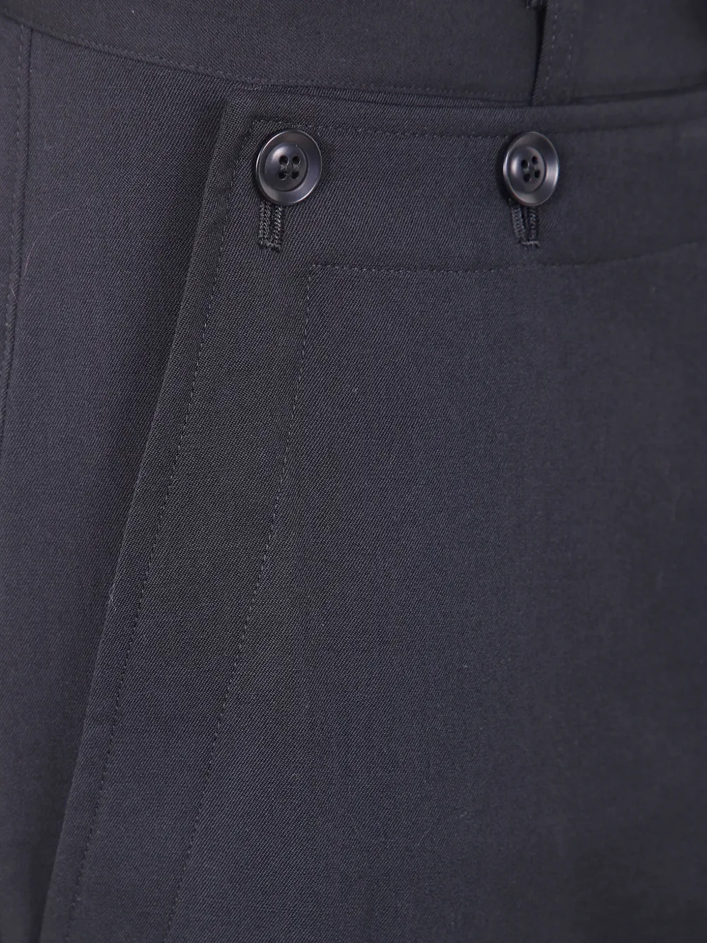 Y's Wollen broek met knoopsluiting Zwart