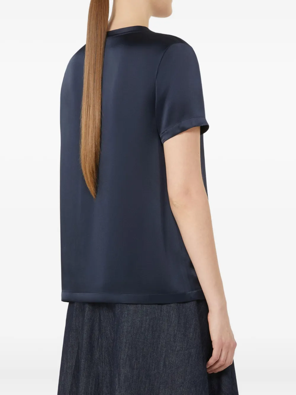 'S Max Mara Top met ronde hals en korte mouwen Blauw