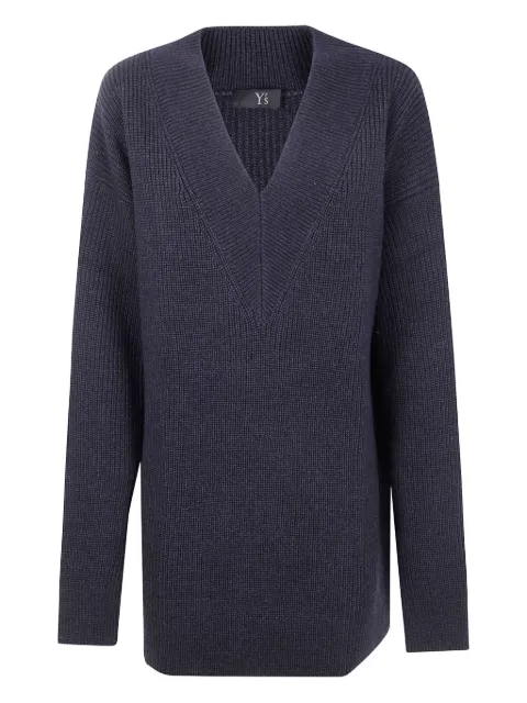 Y's ribbed wool long sweater