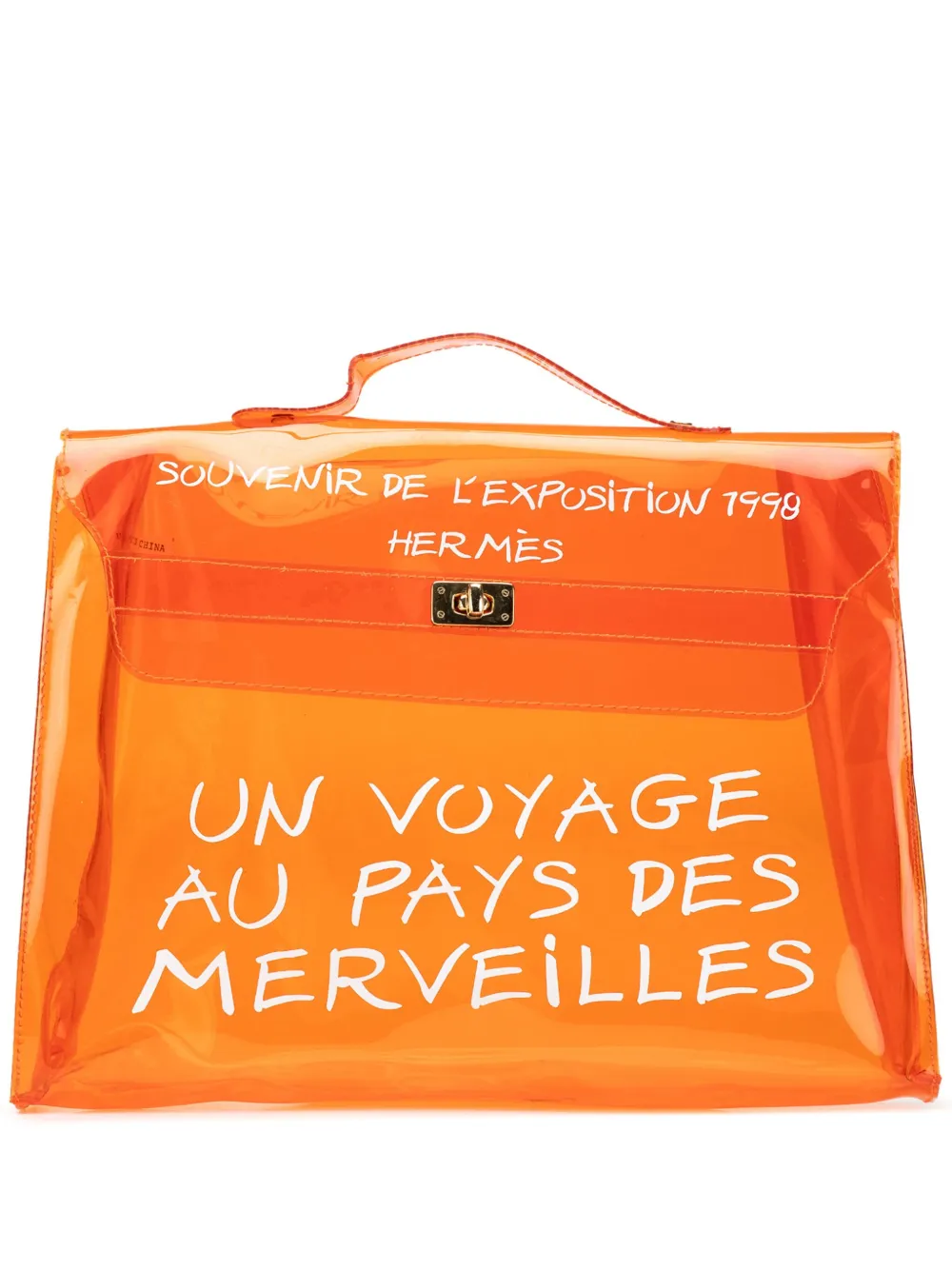 Hermès Pre-Owned 1998 Vinyl Souvenir De L Exposition Kelly handbag | Orange | Image 1
