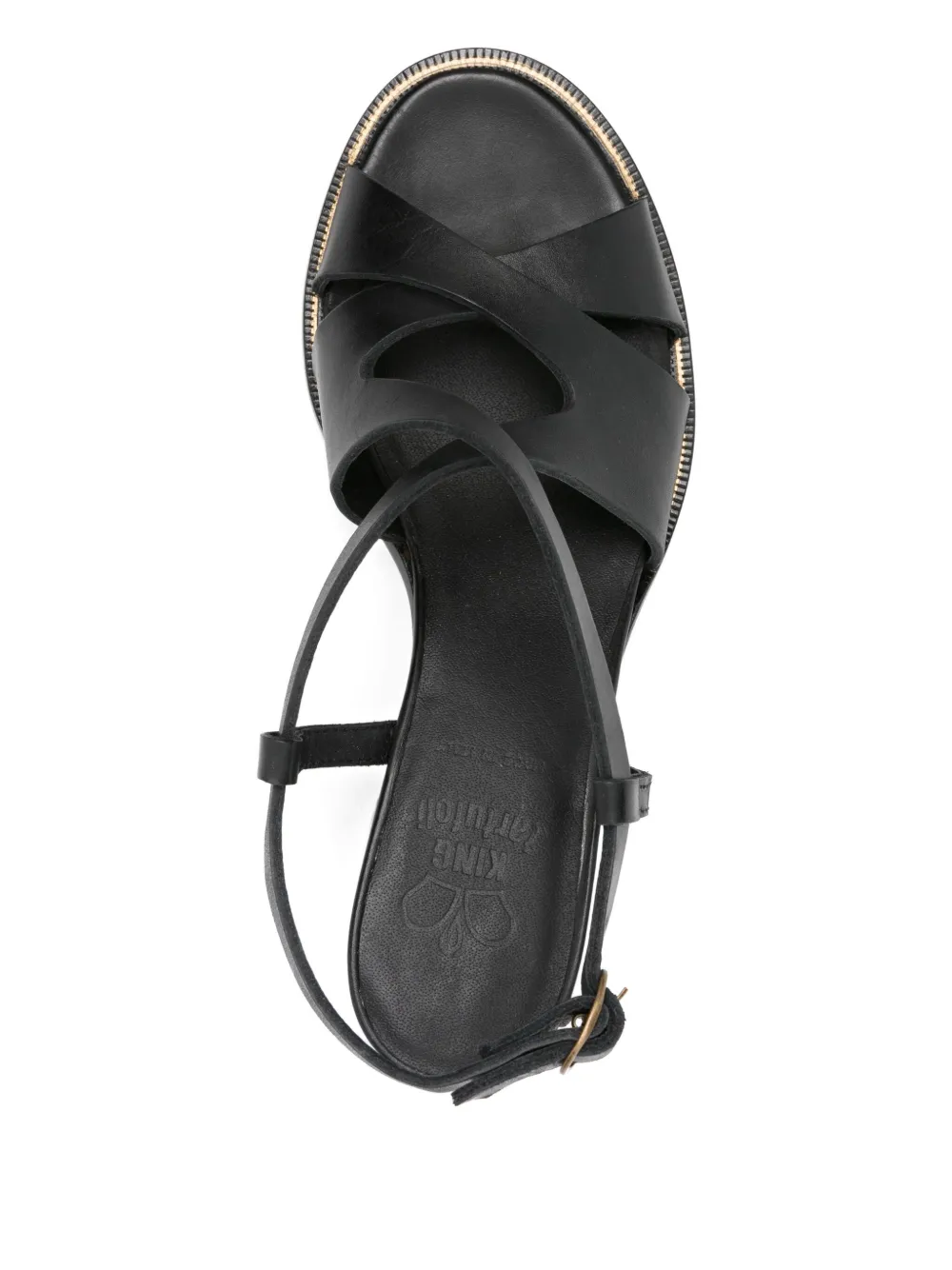 KING TARTUFOLI 45mm crossover ankle-strap sandals Black