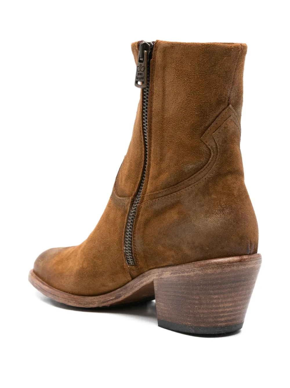KING TARTUFOLI 60mm metallic-toe zip-up boots Brown
