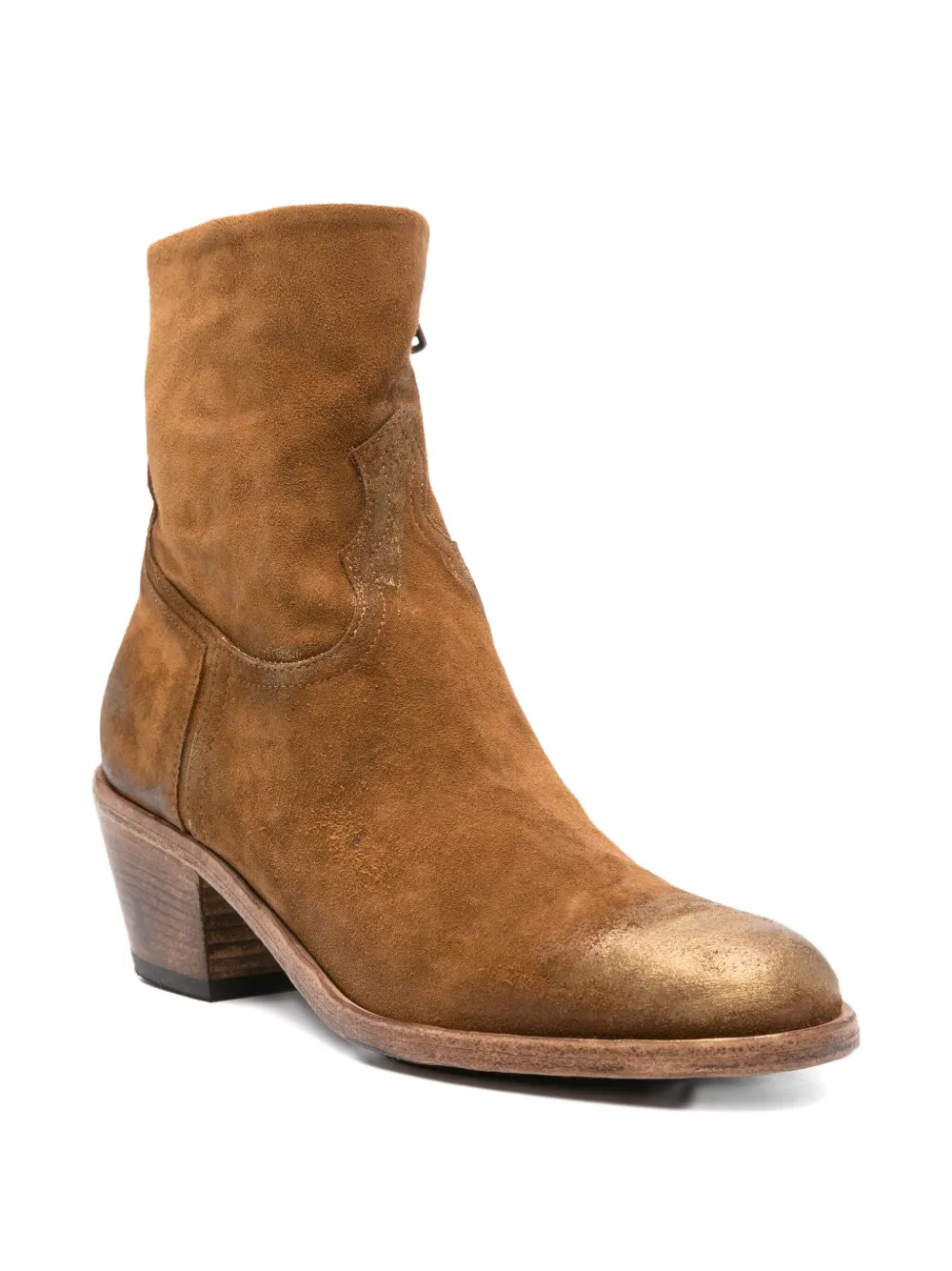 KING TARTUFOLI 60mm metallic-toe zip-up boots Brown