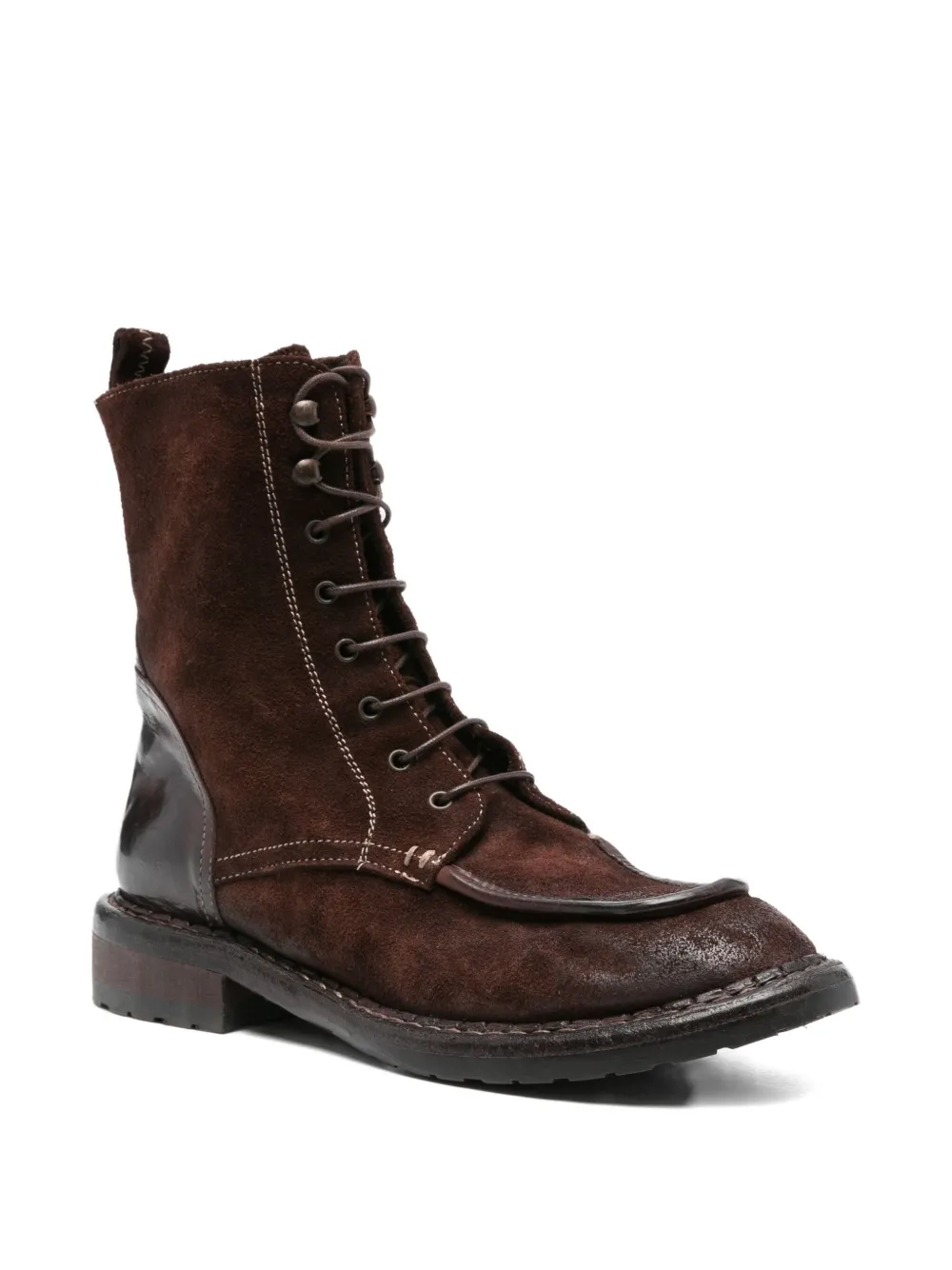 KING TARTUFOLI lace-up suede-leather boots Brown