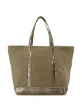 Vanessa Bruno large sequin-embellished linen tote bag - Green