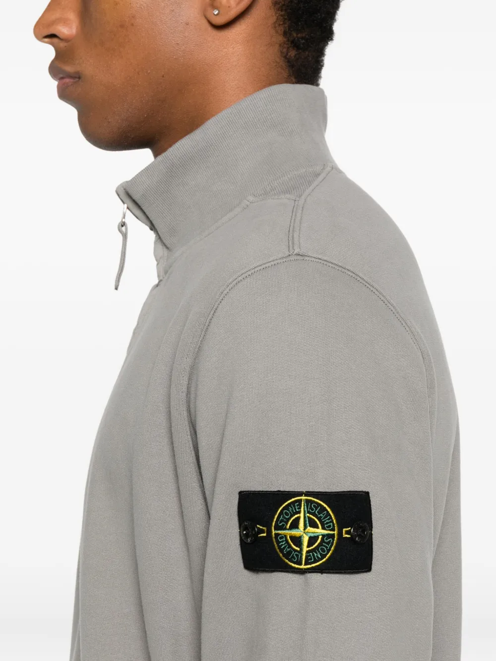 Stone Island brushed-finish fleece sweatshirt Grijs