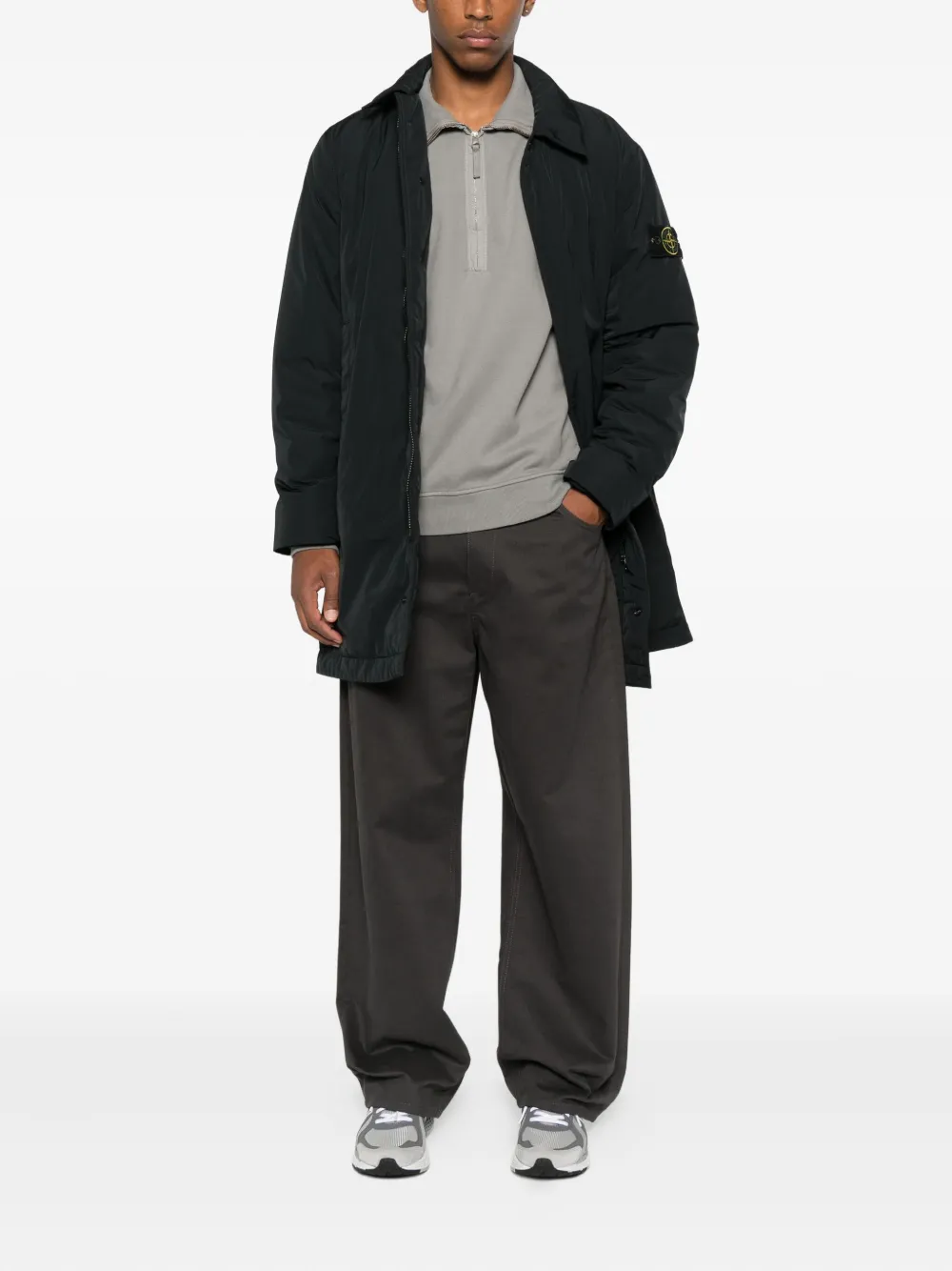 Stone Island brushed-finish fleece sweatshirt Grijs